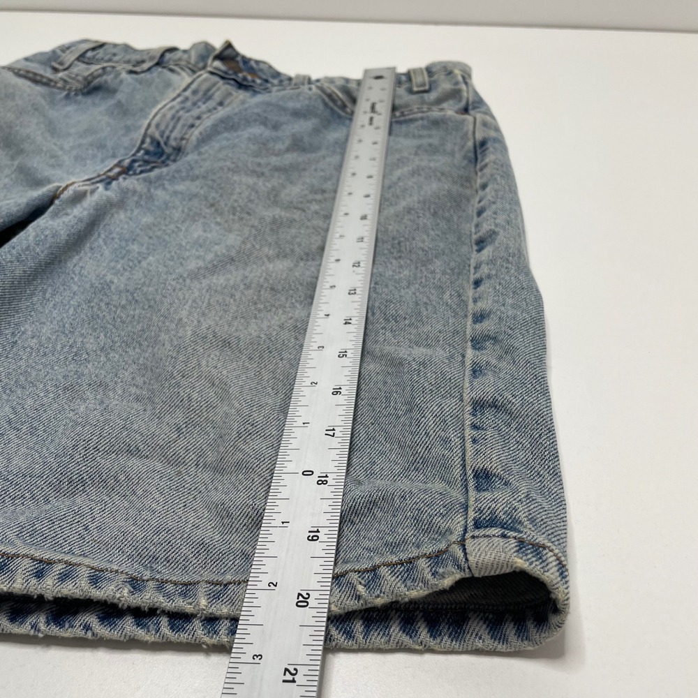Vintage 90s Levis 550 Orange Tab Denim Shorts Baggy Thrashed 34 Jorts Skate Work - Picture 11 of 13